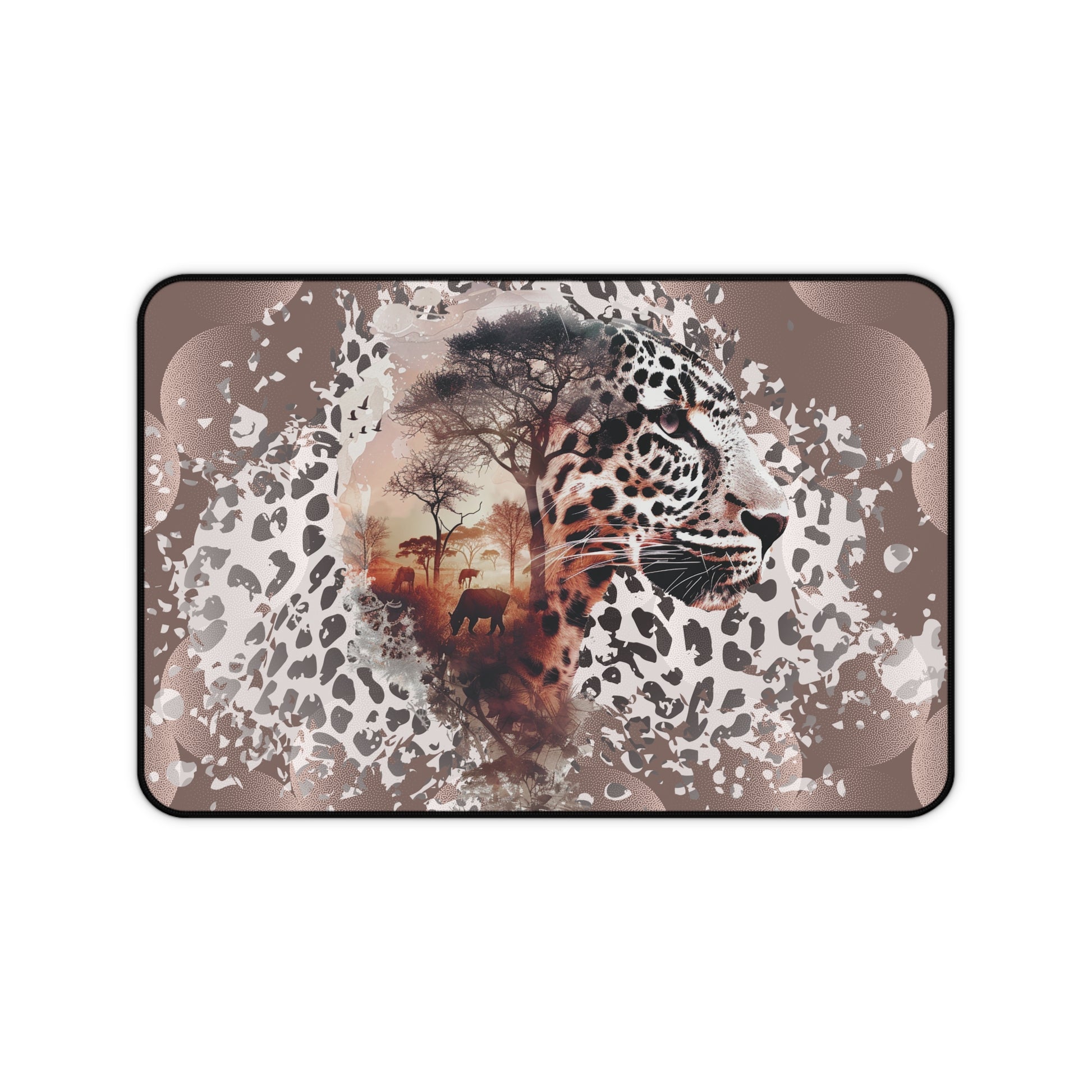 Wild Catwalk animal print makeup mat — Nicki Glam runway-inspired vanity protector.