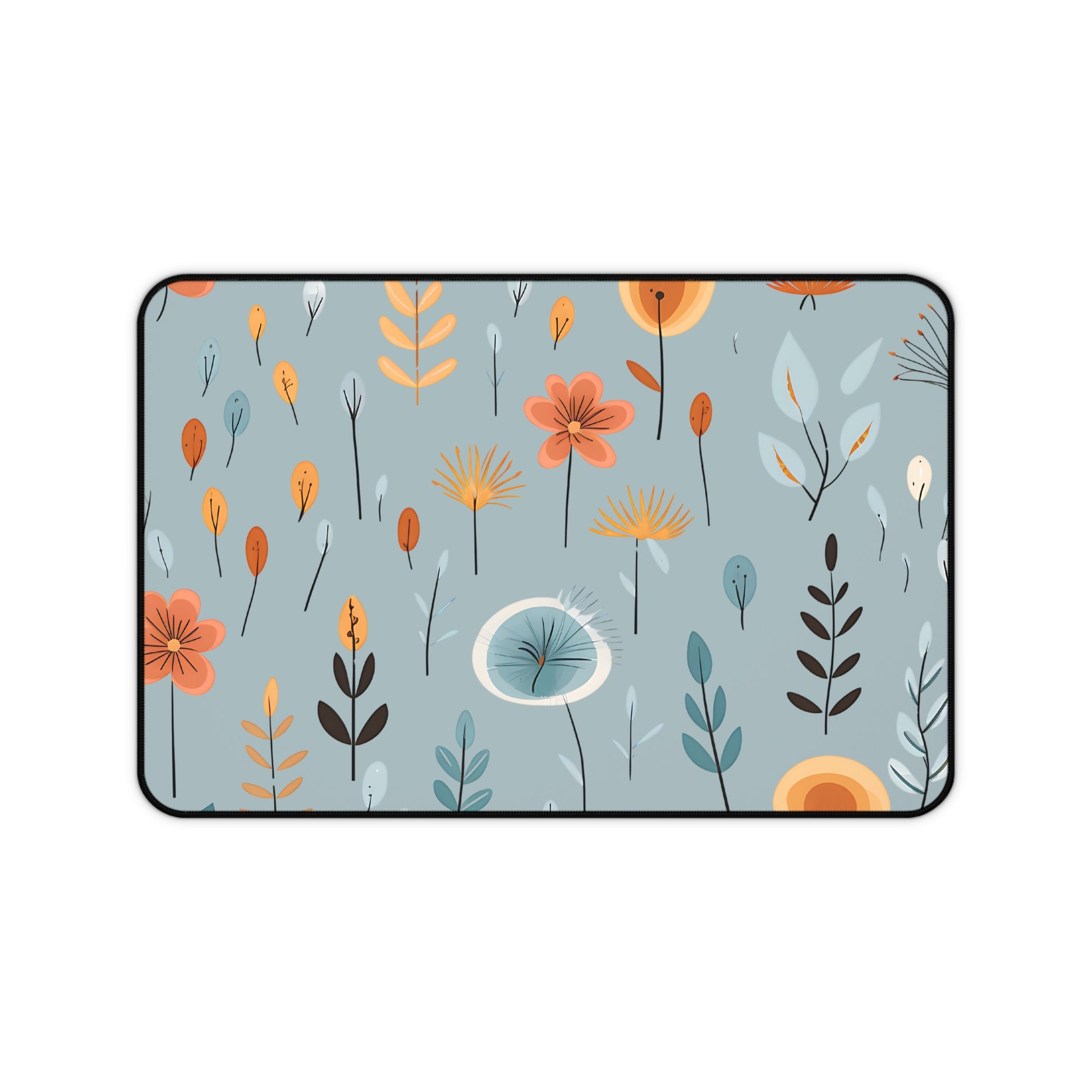 Poppy Season floral makeup mat — Nicki Glam bold poppy print vanity protector.